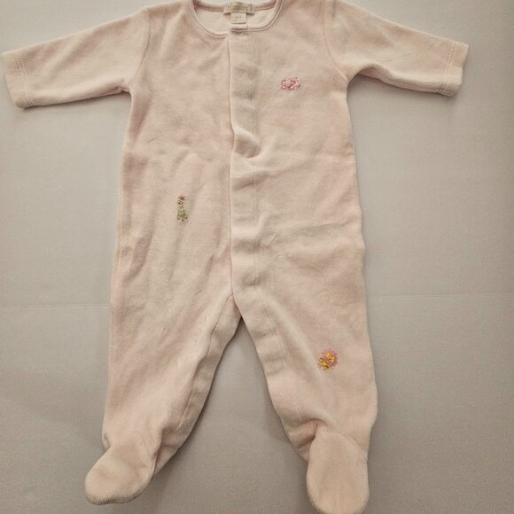 Kissy Kissy Other - Kissy Kissy Premier Pink Embroidered Pima Cotton Velour Footie Size 0-3